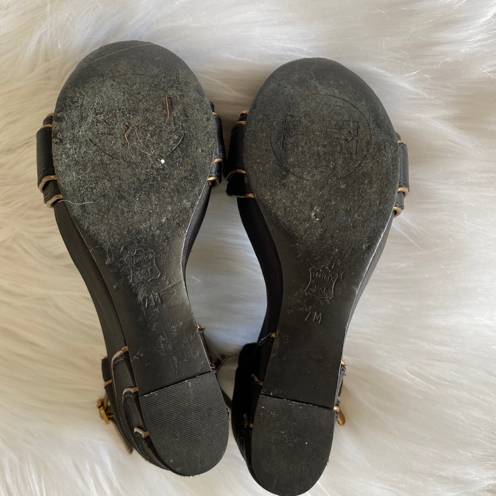 Tory Burch women satin wedges with golden elements - Picture 14 of 16